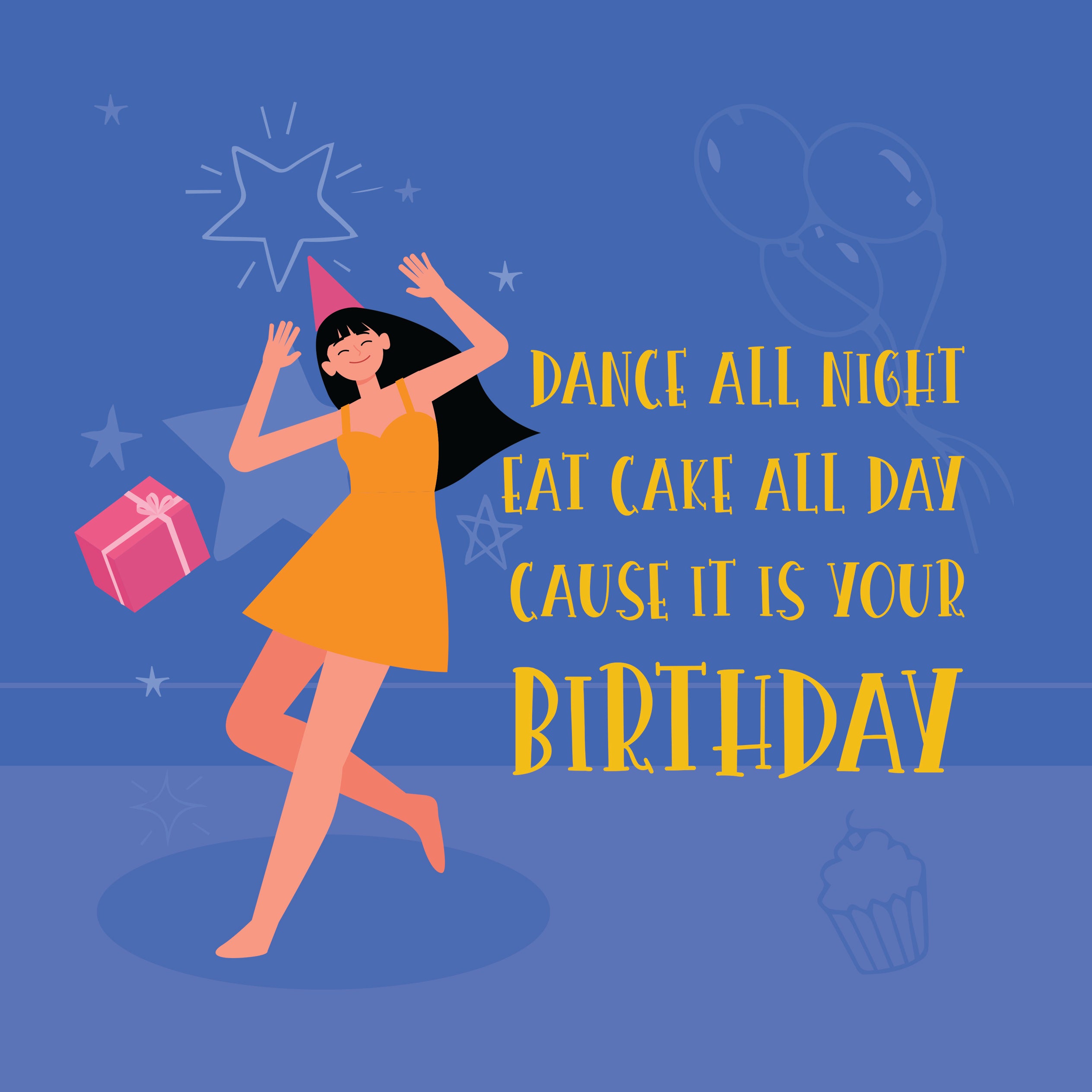 Dance All Night Happy Birthday Card